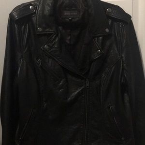 black rivet leather jacket